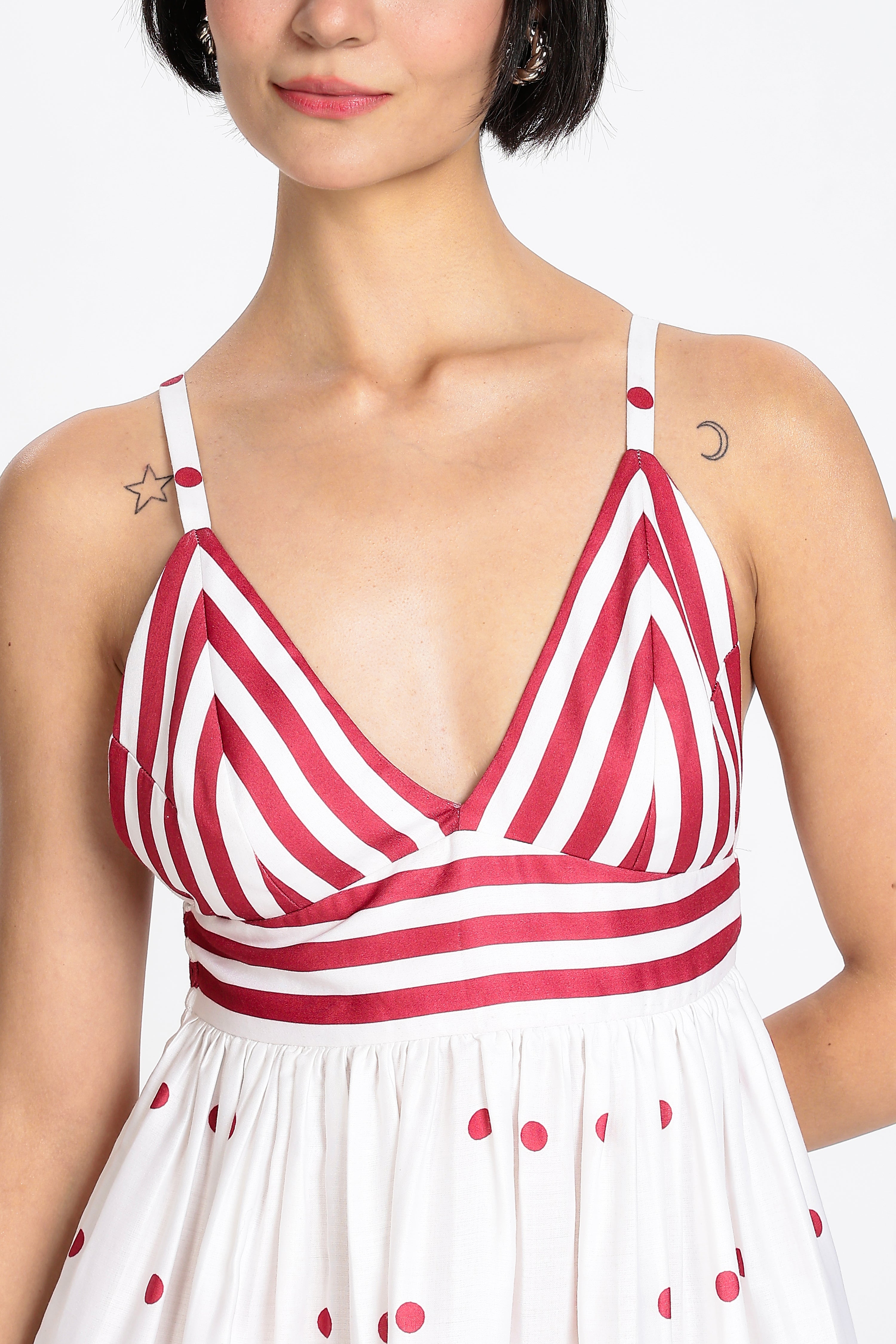 POLKA DOT MINI DRESS-RED