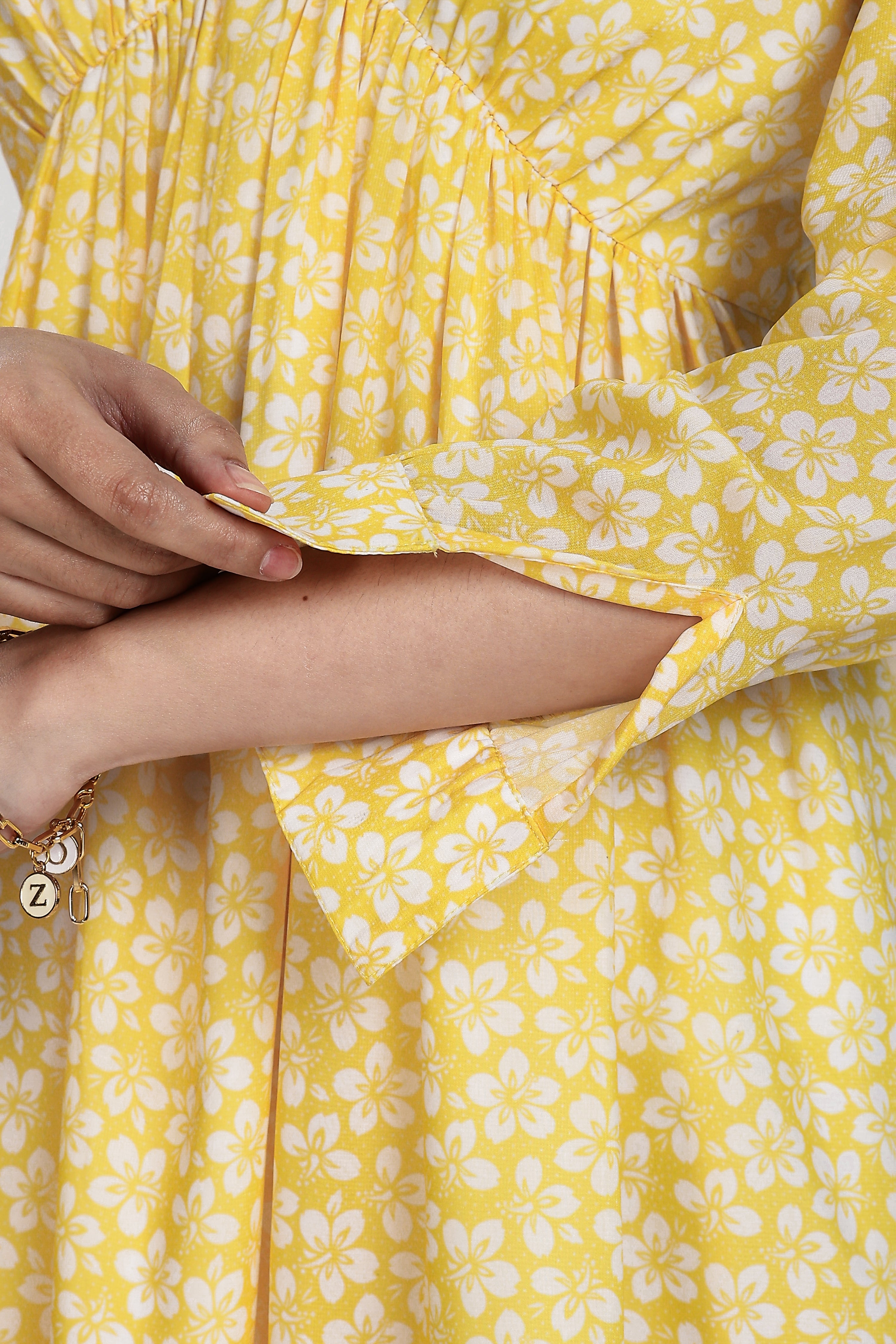 FLORA MINI DRESS-YELLOW