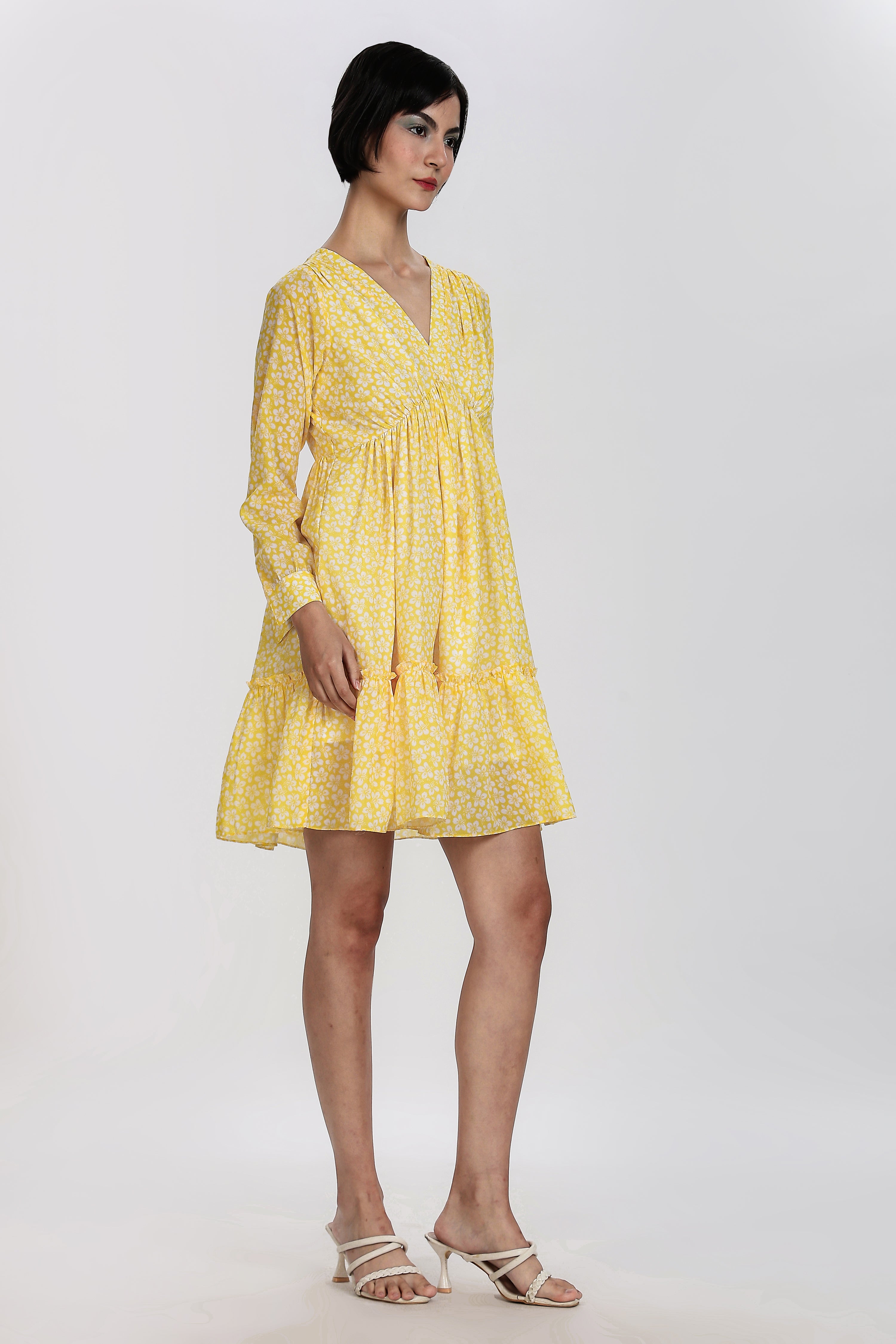 FLORA MINI DRESS-YELLOW