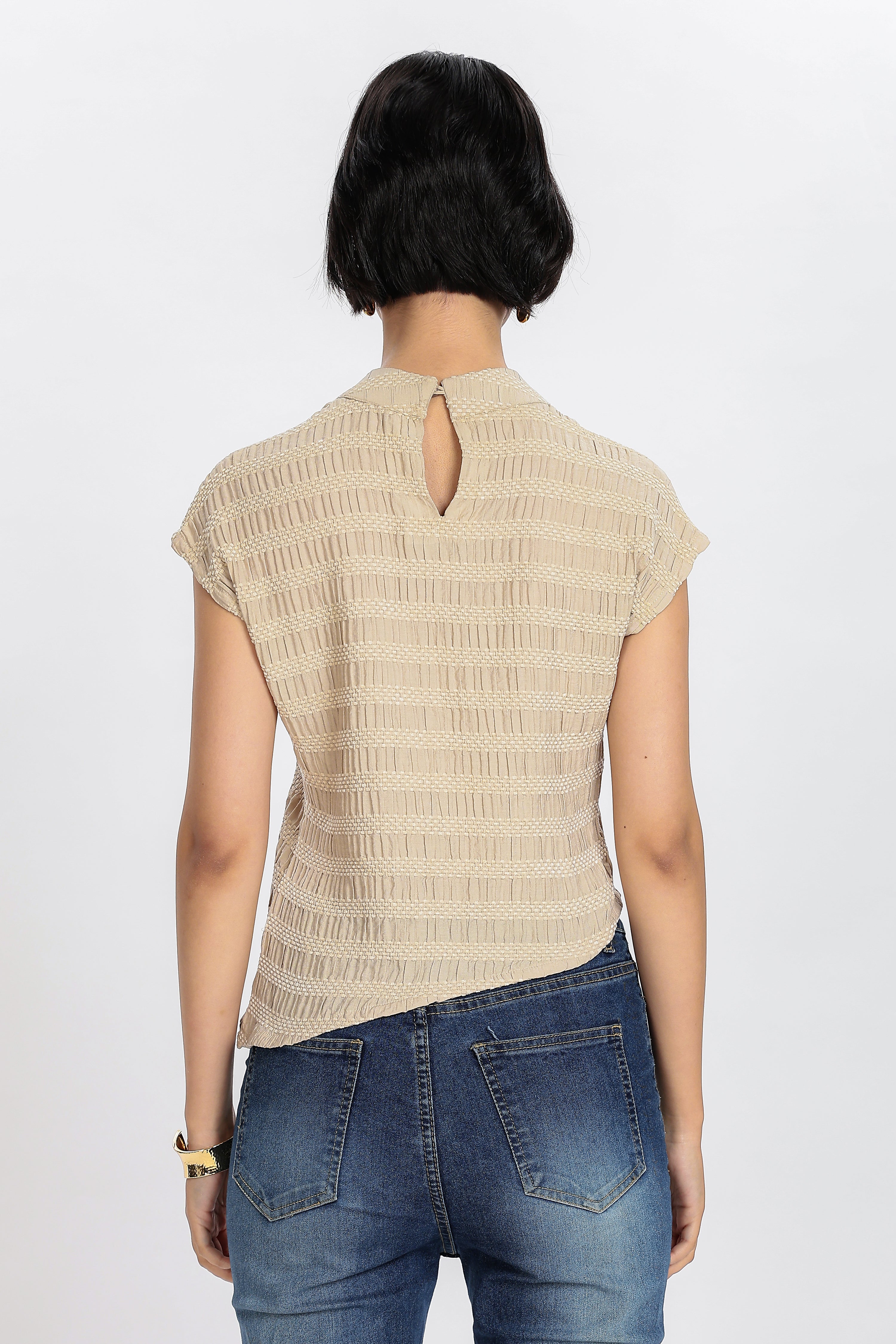 KNITTED TOP-ALMOND FROST