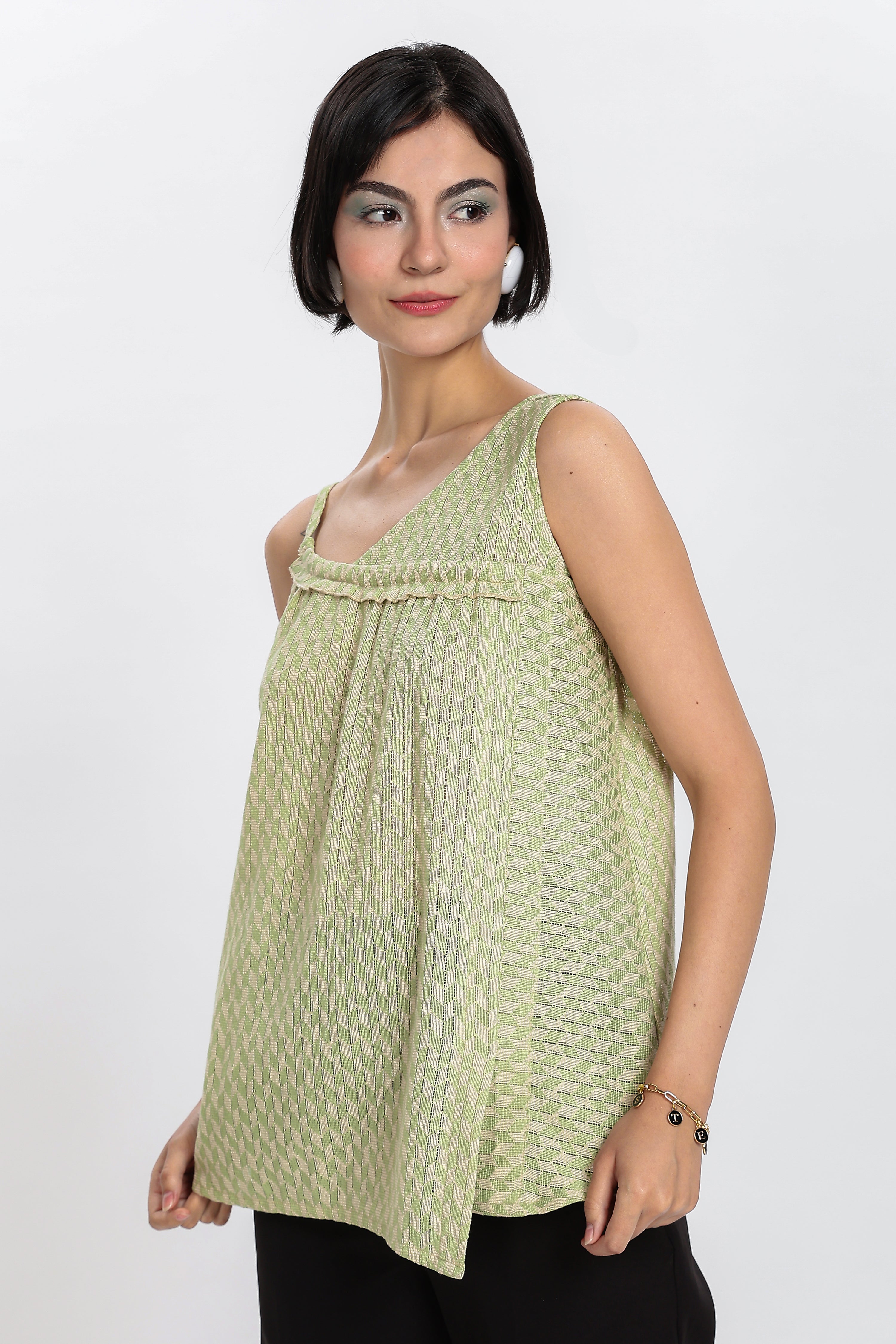 KNITTED TOP-GREEN