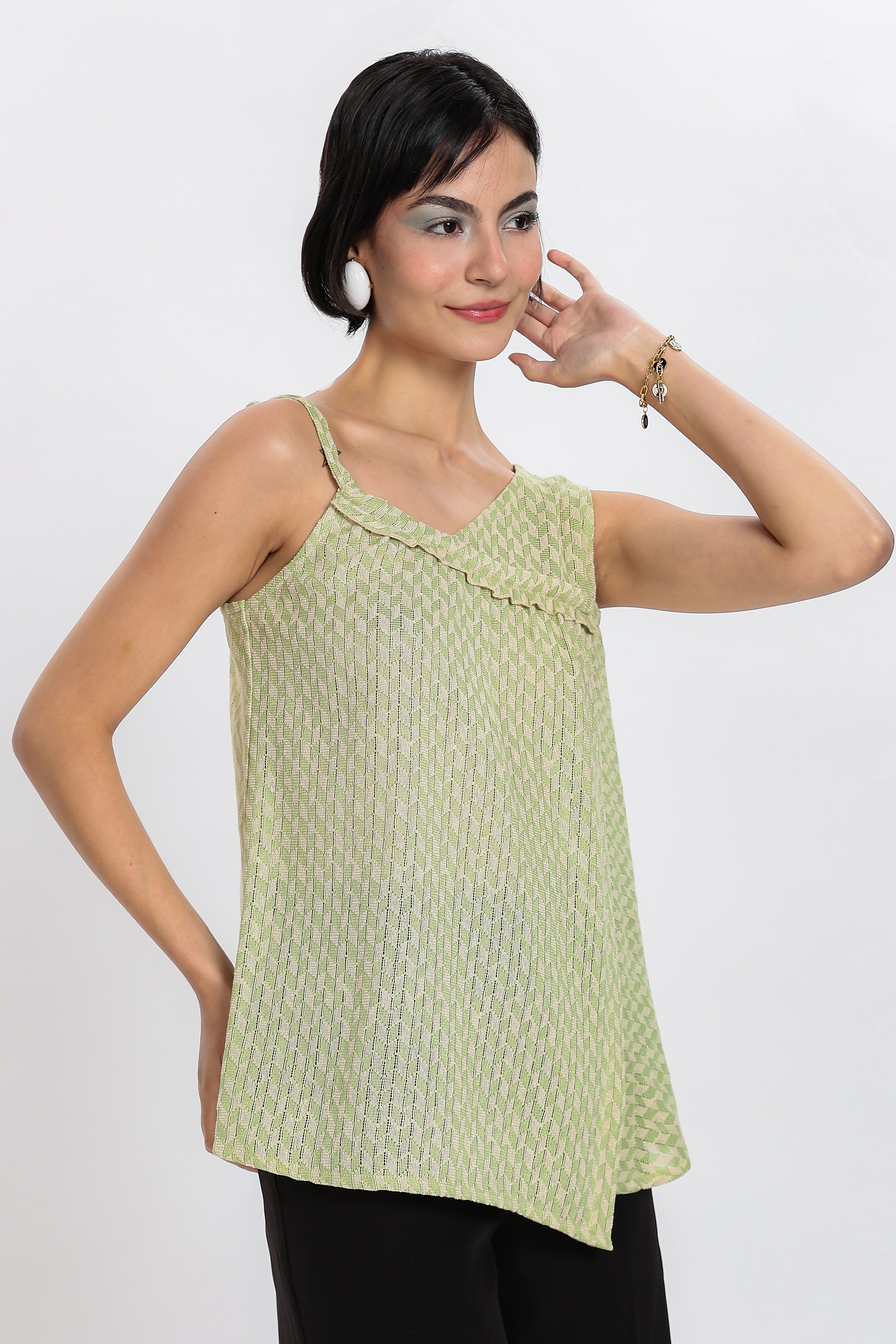 KNITTED TOP-GREEN
