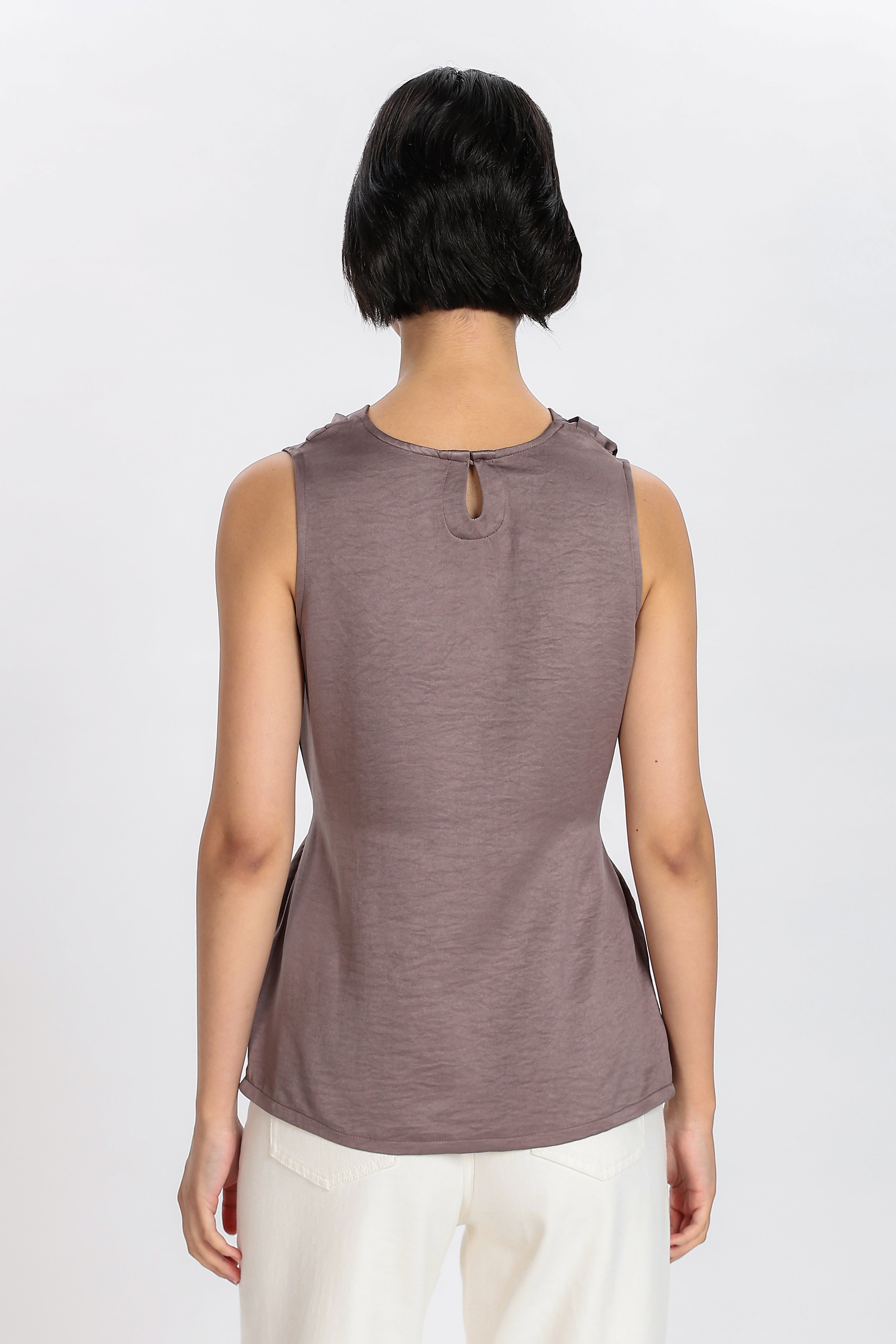COWL TOP-BROWN