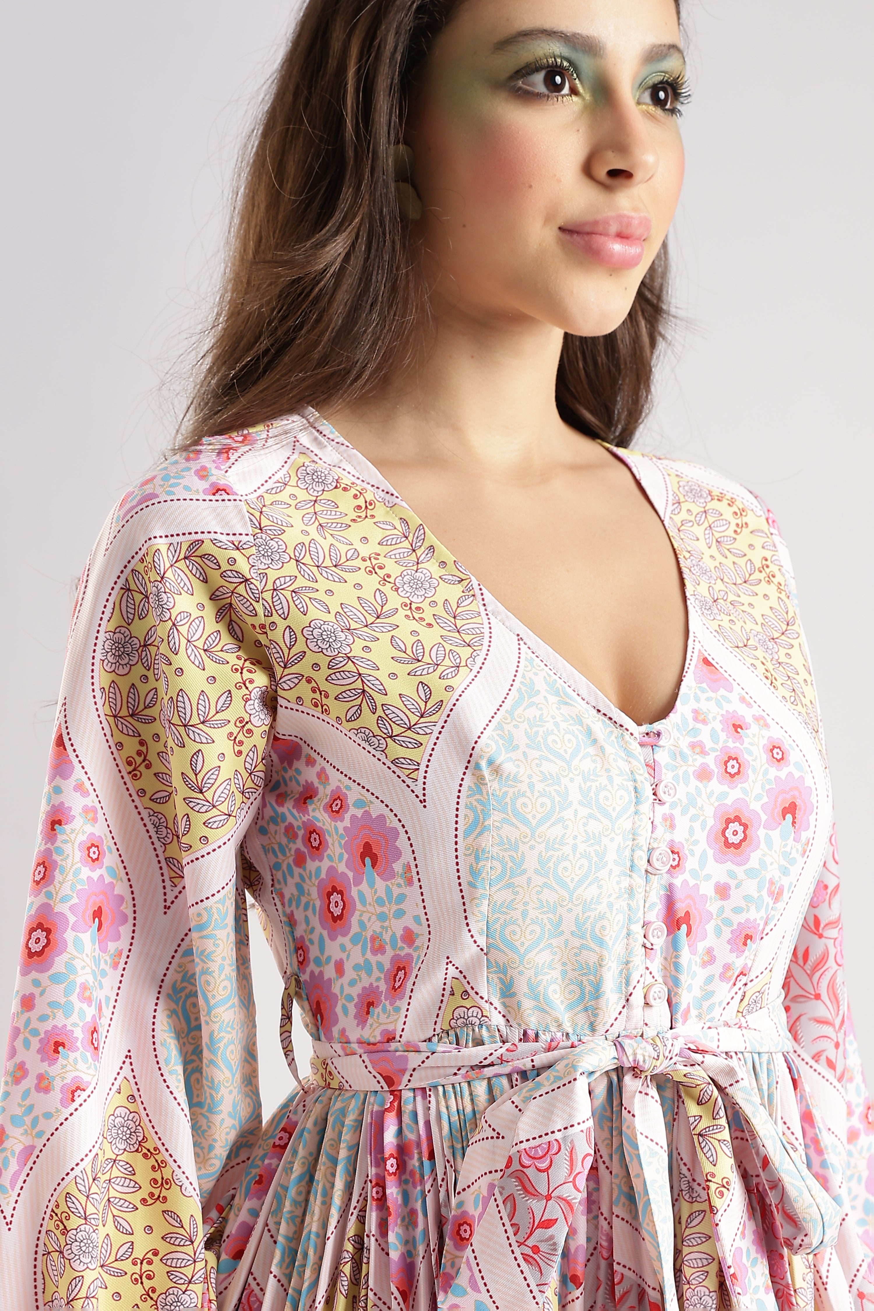 PAISLEY PRINTED MAXI DRESS