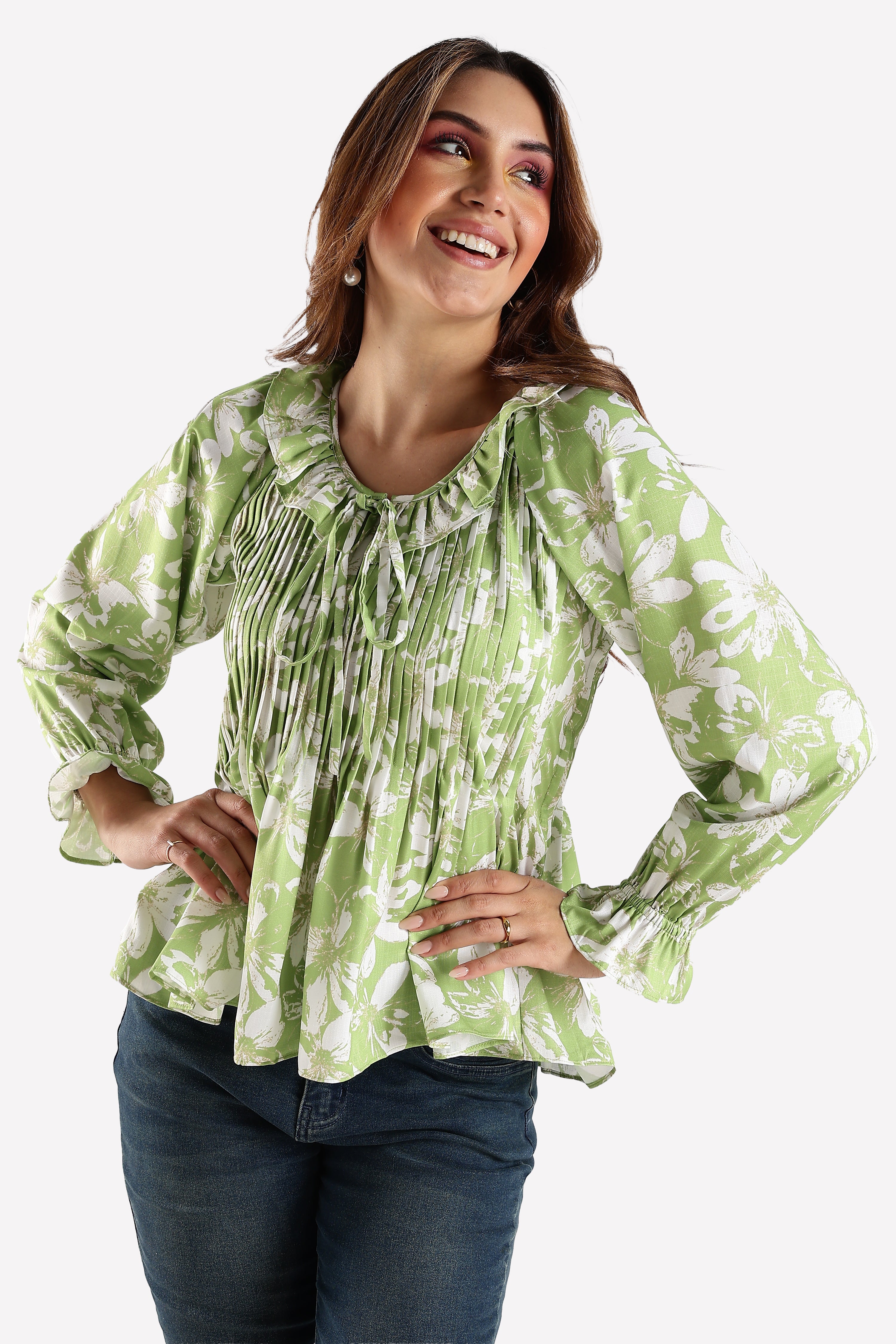 PRINTED TOP-GREEN