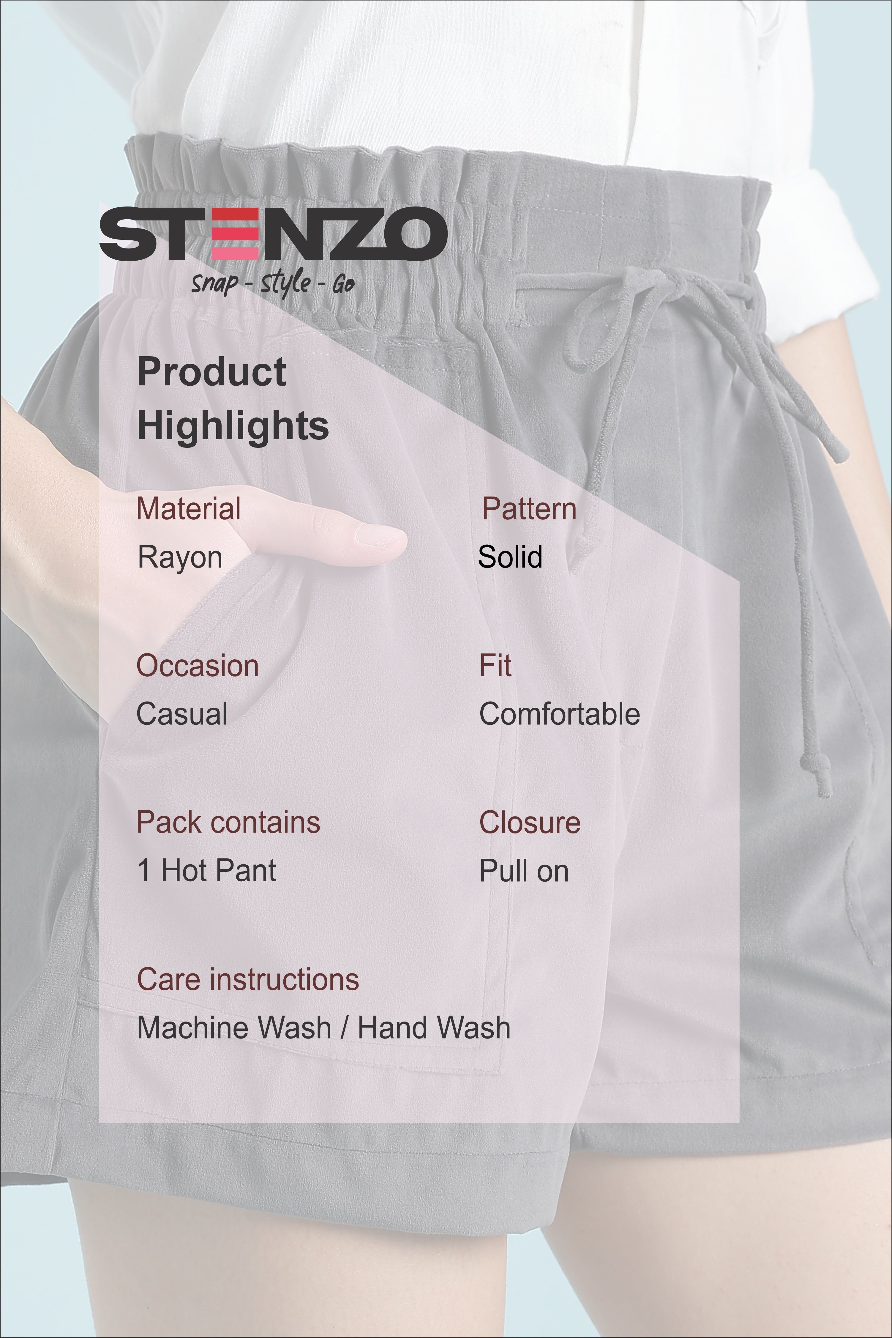 SHORT PANT-BLUE GREY