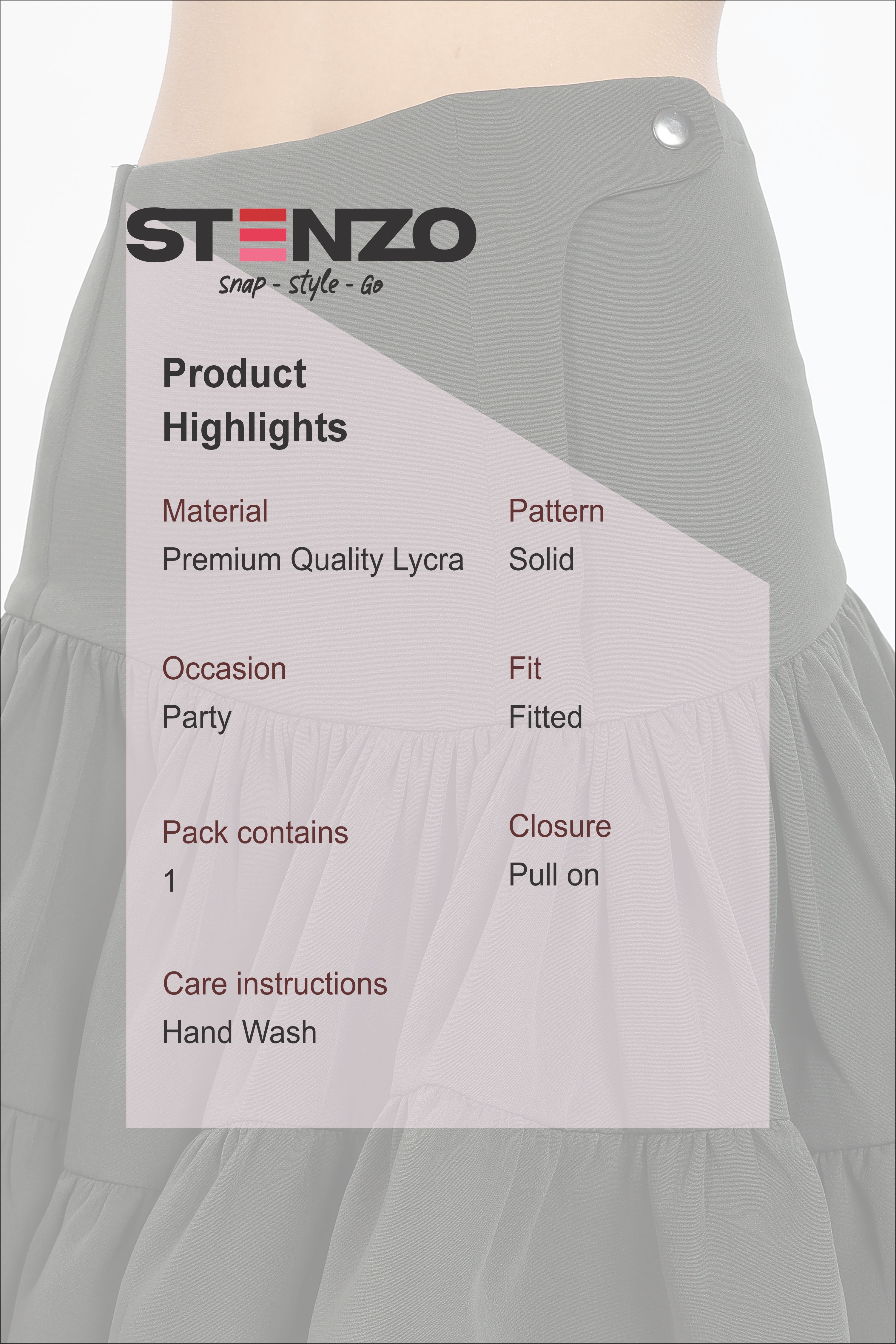 RUFFLE HEM SKIRT-OLIVE