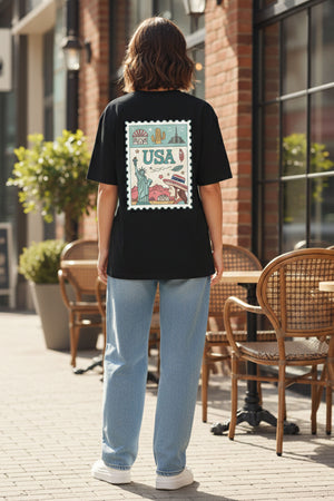 LIBERTY & LANDMARK GRAPHIC OVERSIZED TEE