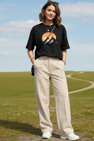 THE GOLDEN PEAK GRAPHIC PRINTED OVERSIZED T-SHIRT