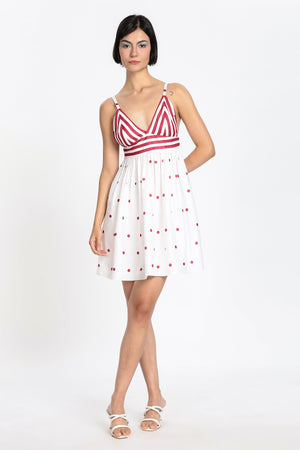 POLKA DOT MINI DRESS-RED
