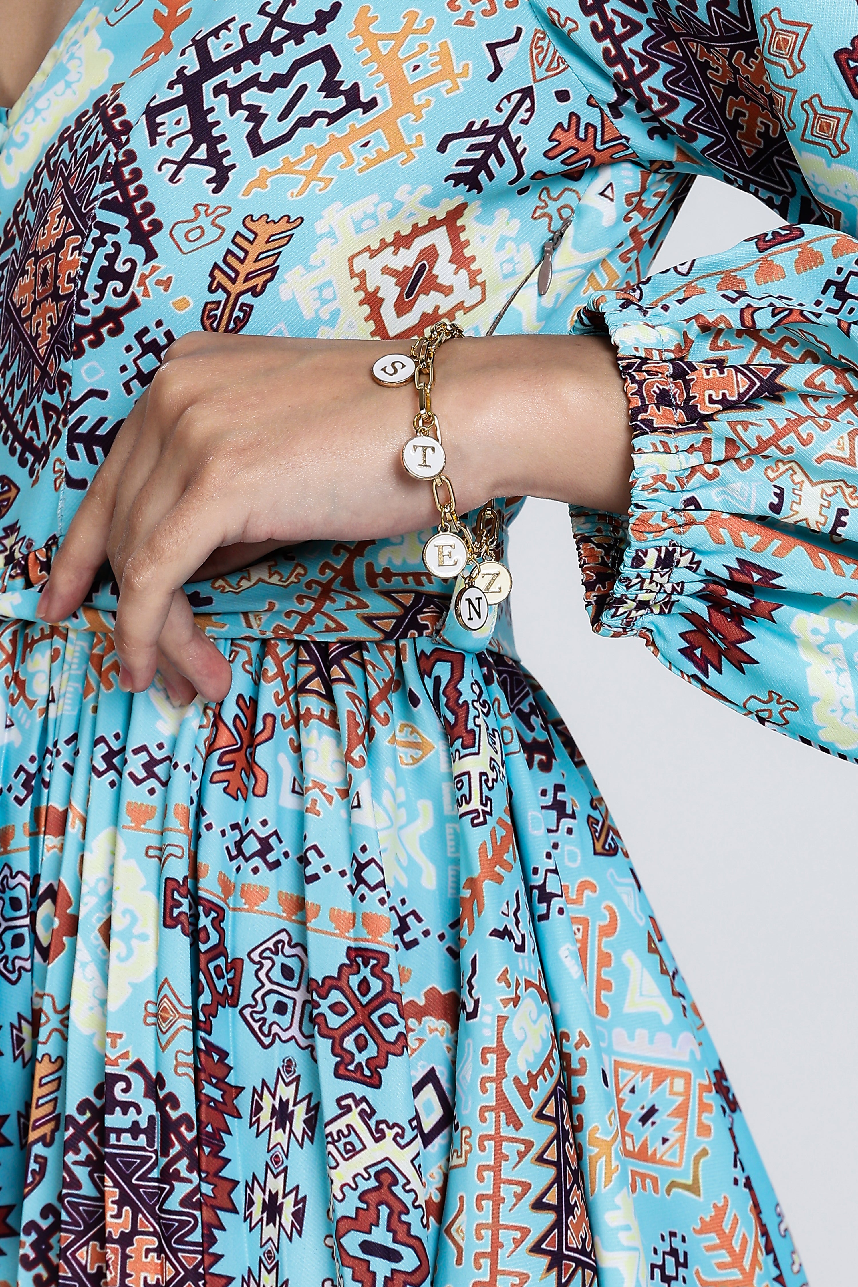 GEOMETRIC PRINTED MAXI DRESS