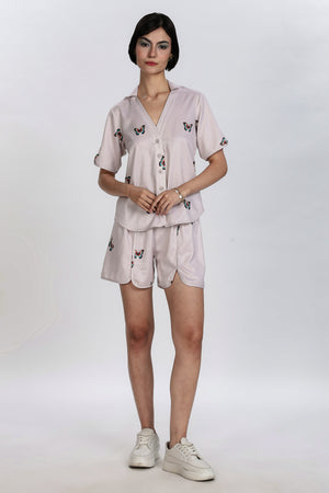 BUTTERFLY CO ORD SET-BEIGE