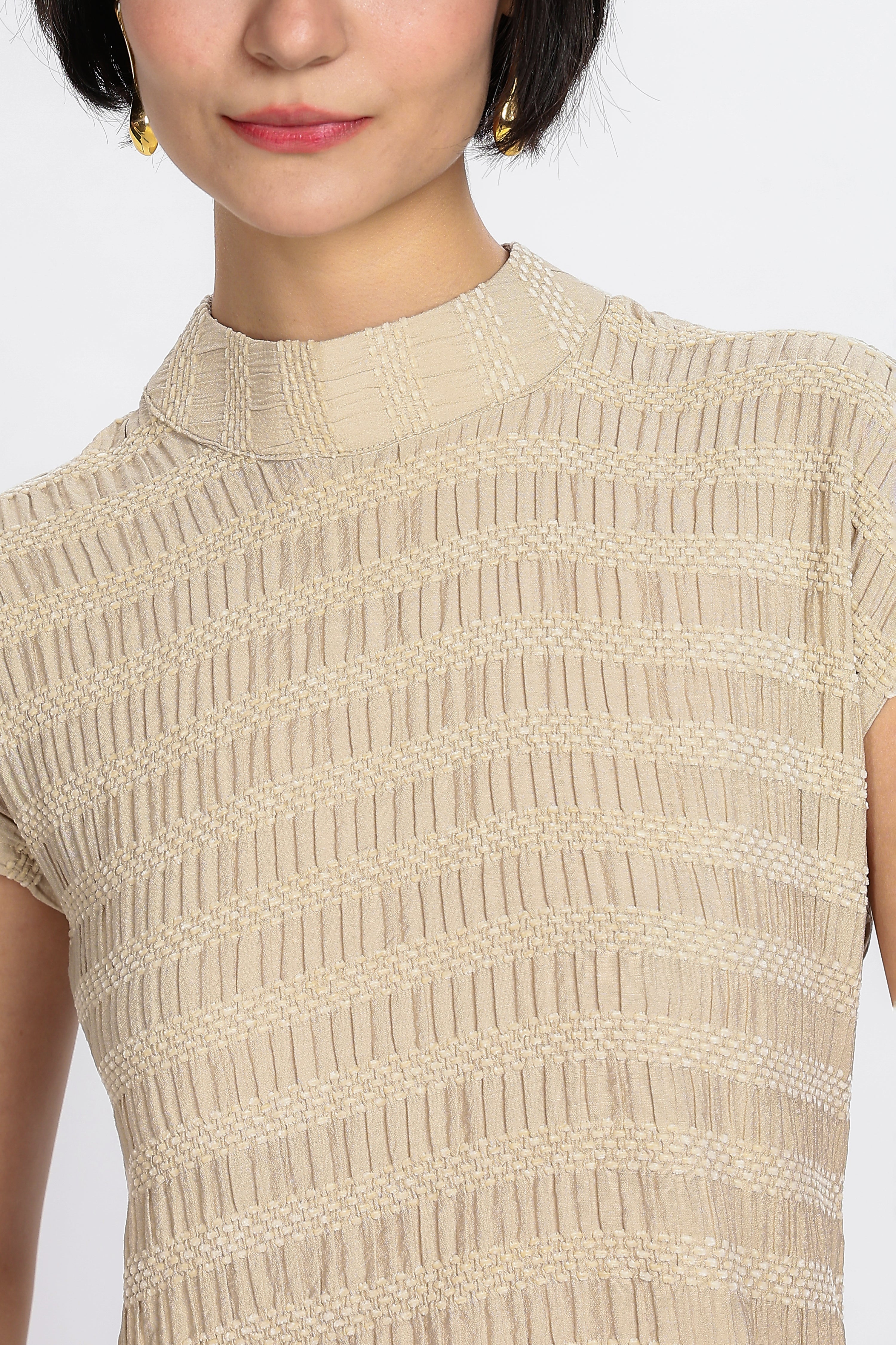 KNITTED TOP-ALMOND FROST
