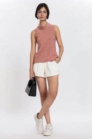 ELEGANT HIGH NECK TOP-PINK
