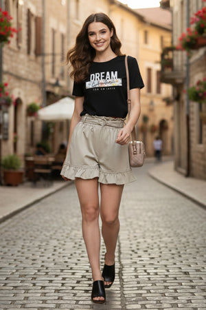 DREAM LONGER GRAPHIC PRINTED CROP TEE