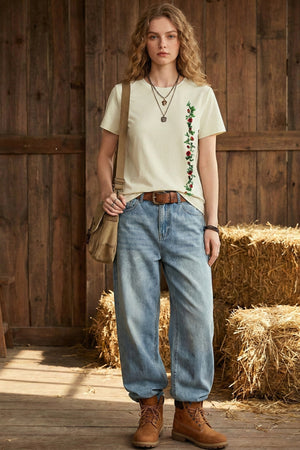 FLOWER LINE PRINTED REGULAR TEE