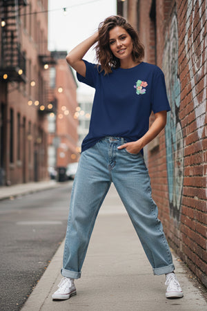 LITTLE FLOWER GRAPHIC PRINTED OVERSIZED T-SHIRT