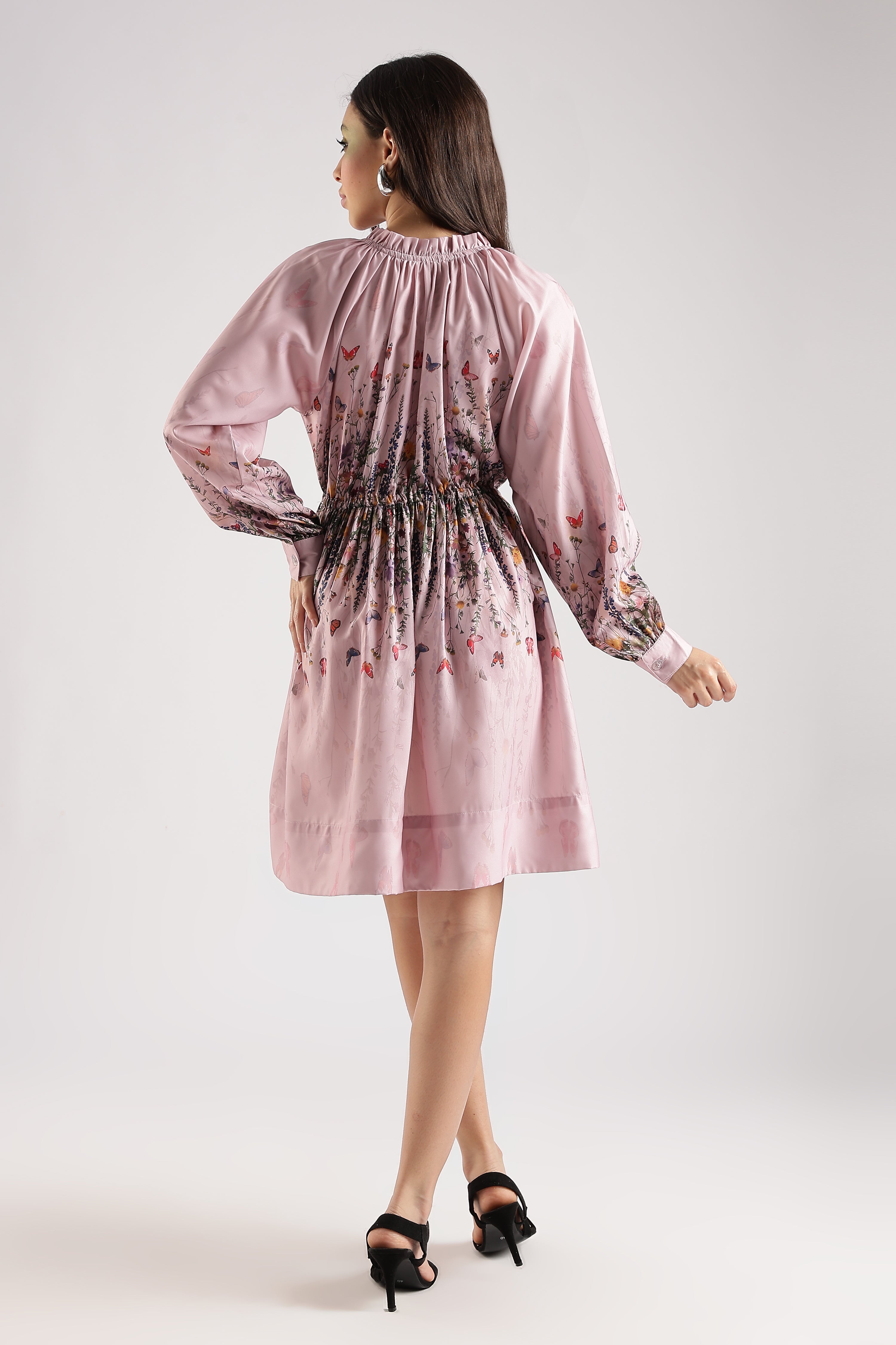 FLORAL MINI DRESS-PINK