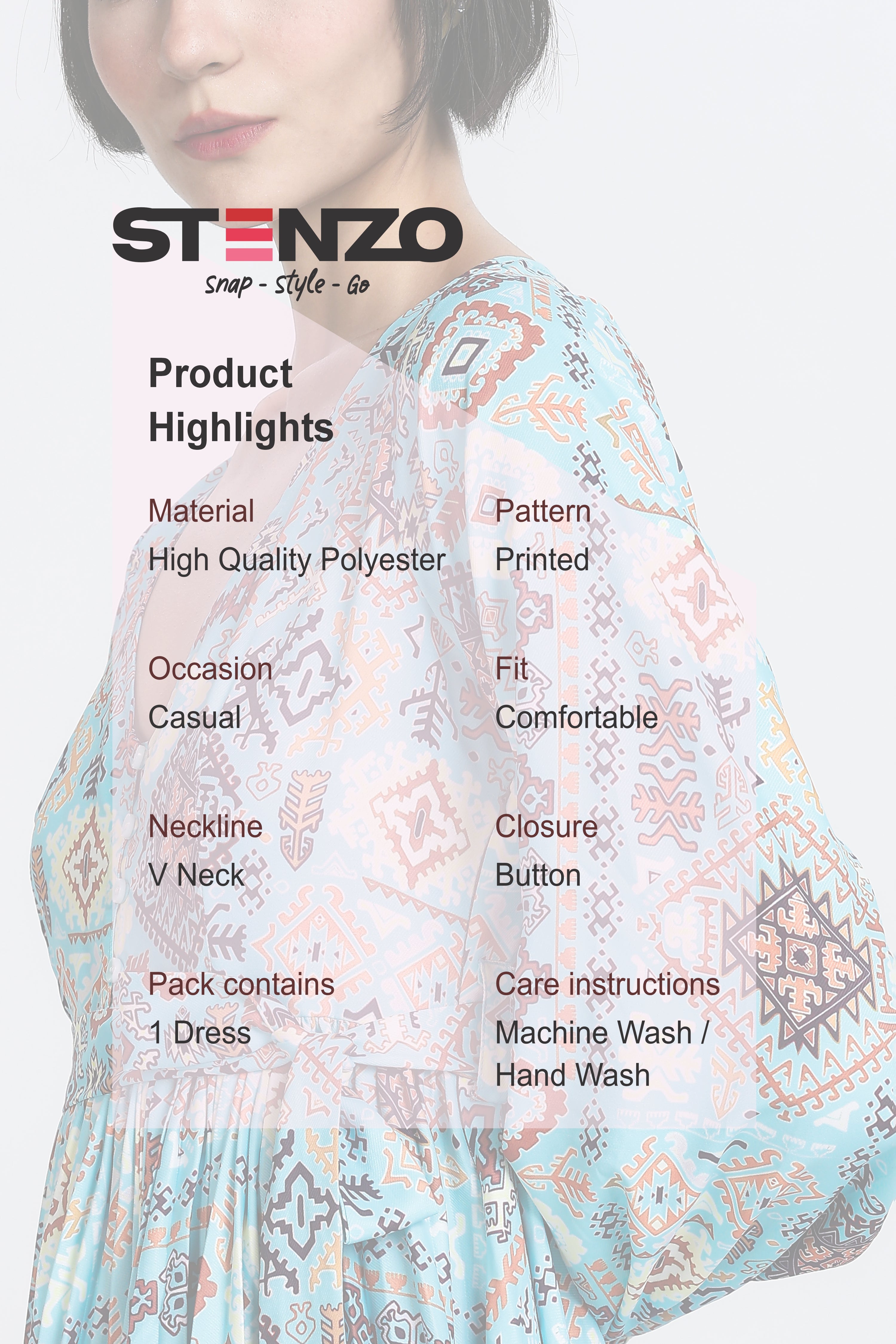 GEOMETRIC PRINTED MAXI DRESS