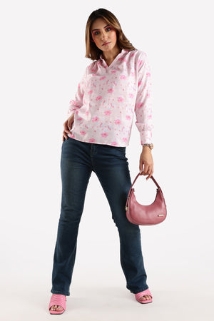 FLORAL TOP-PINK