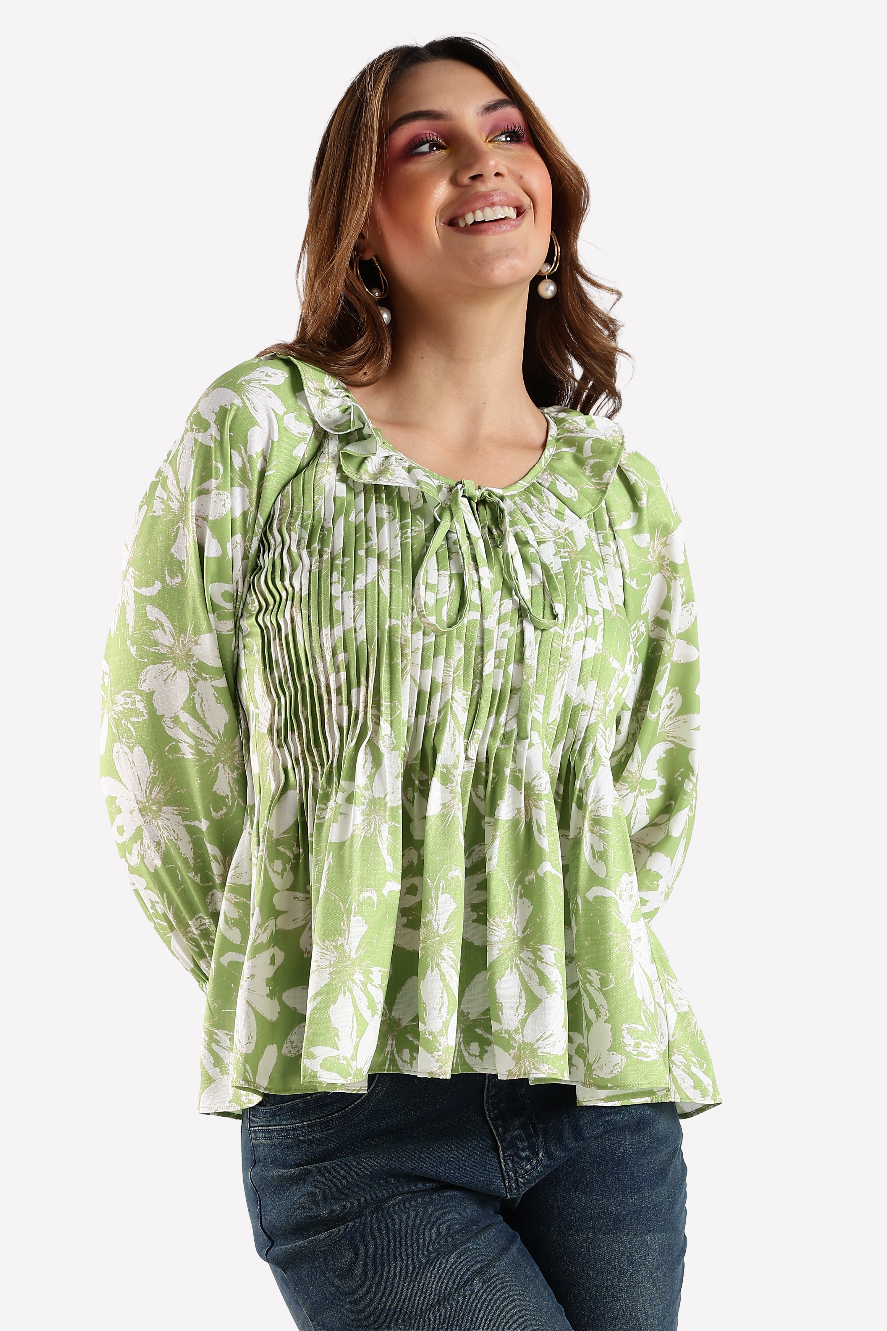 PRINTED TOP-GREEN