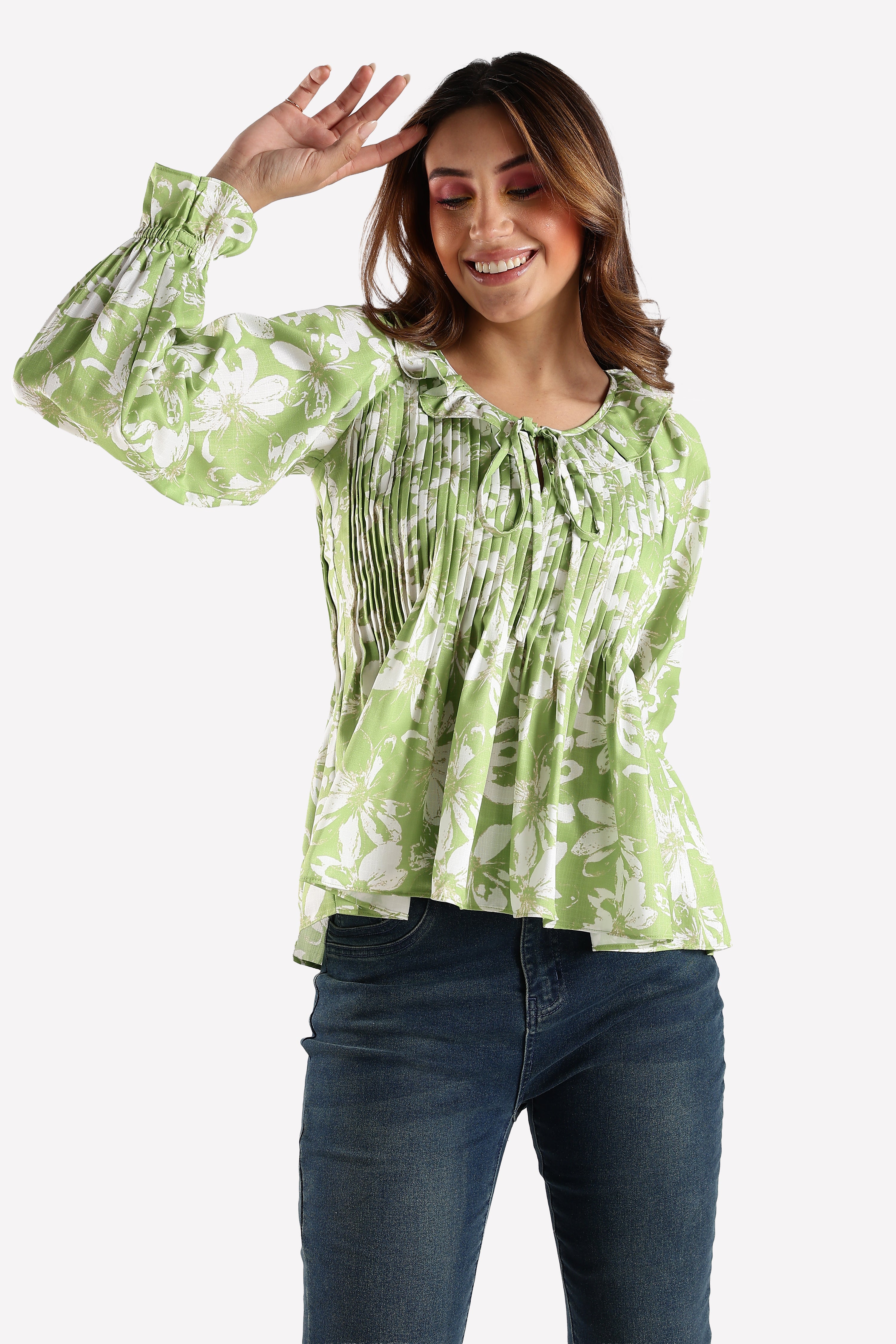 PRINTED TOP-GREEN
