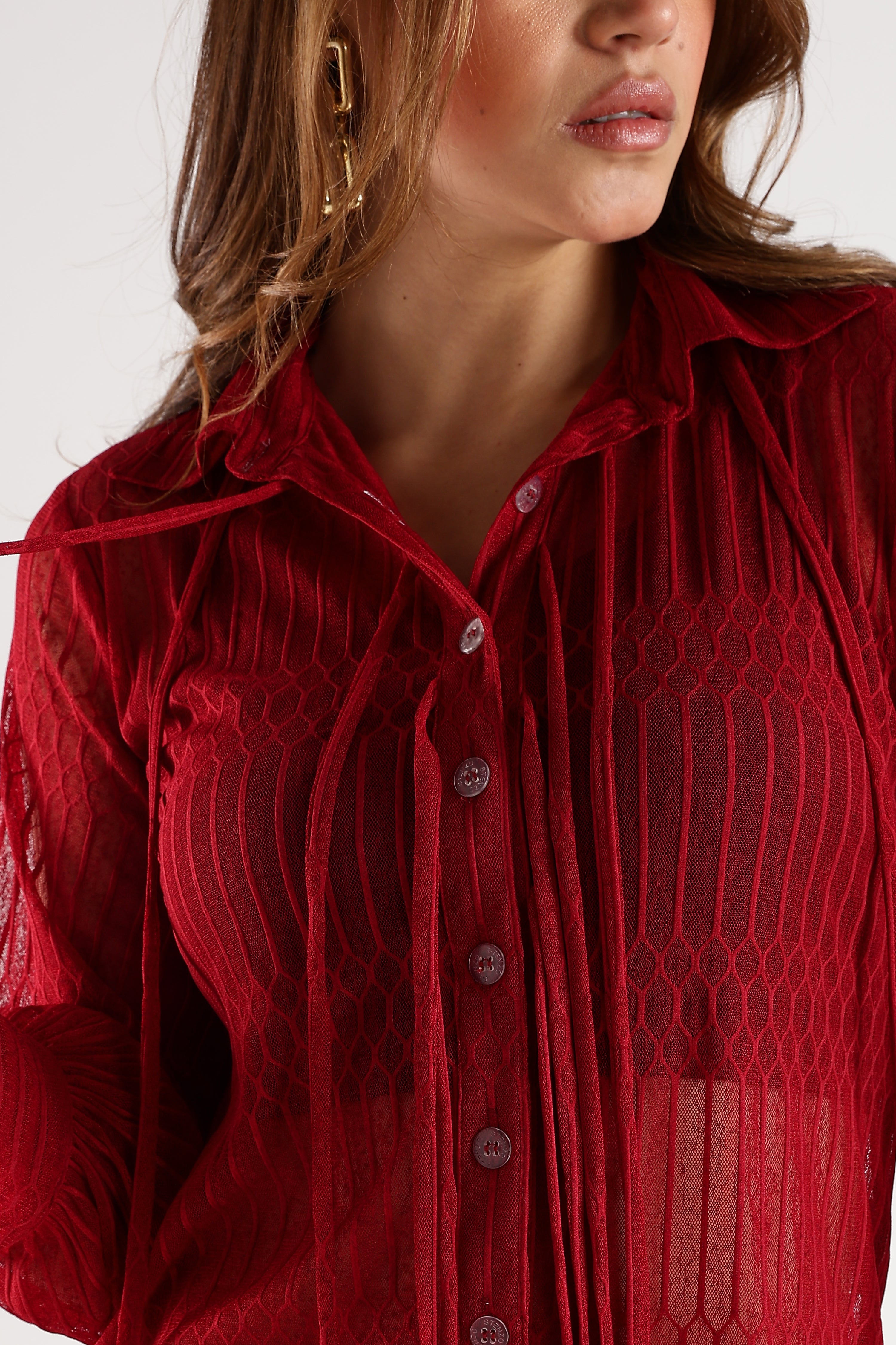 KNITTED SHIRT-MAROON