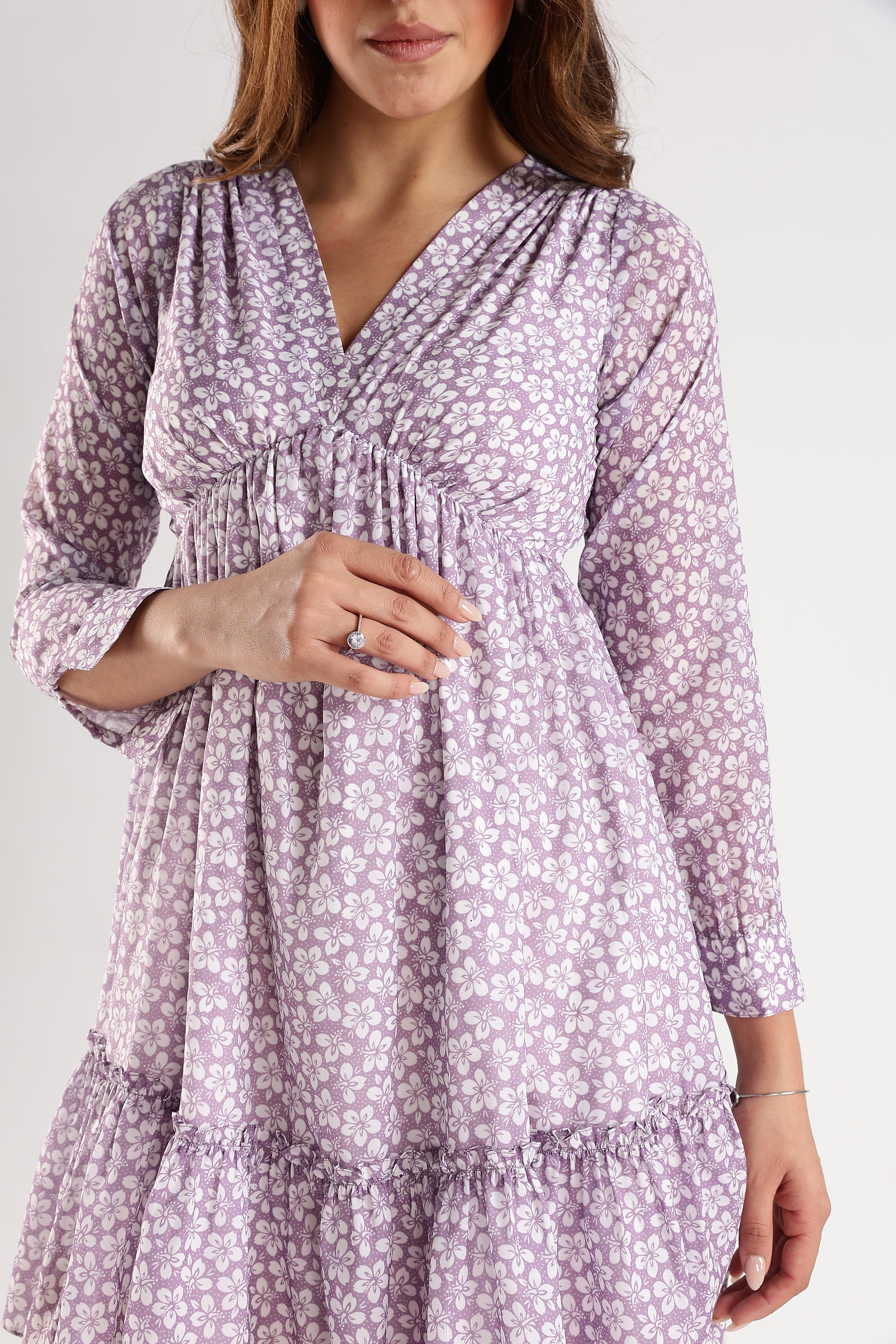 FLORA MINI DRESS-PURPLE