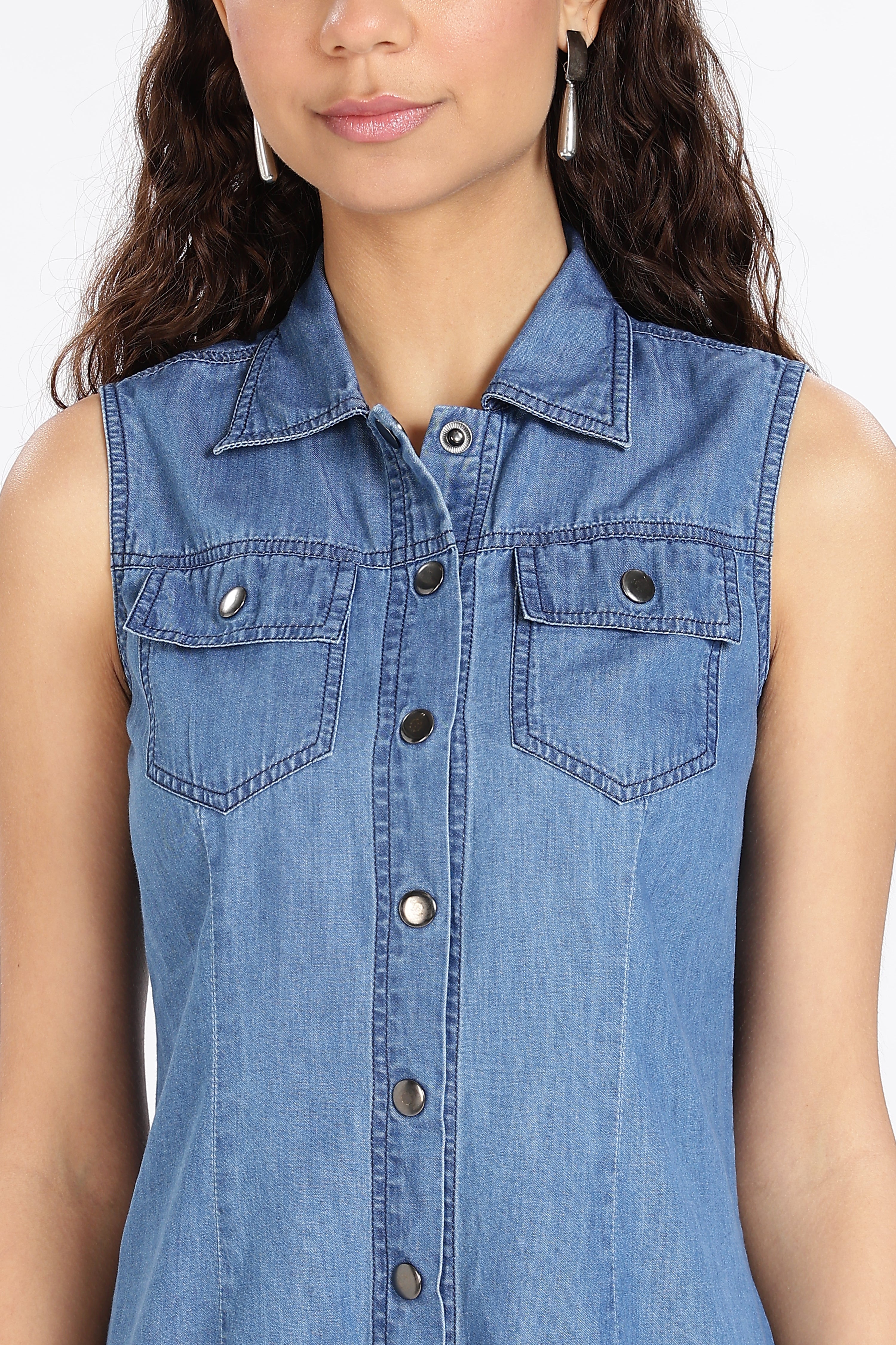 DENIM GRACE MINI DRESS