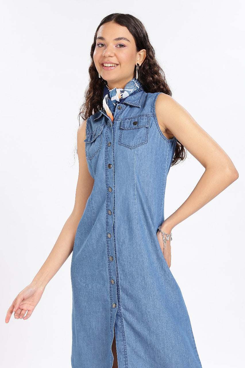 DENIM GRACE MINI DRESS