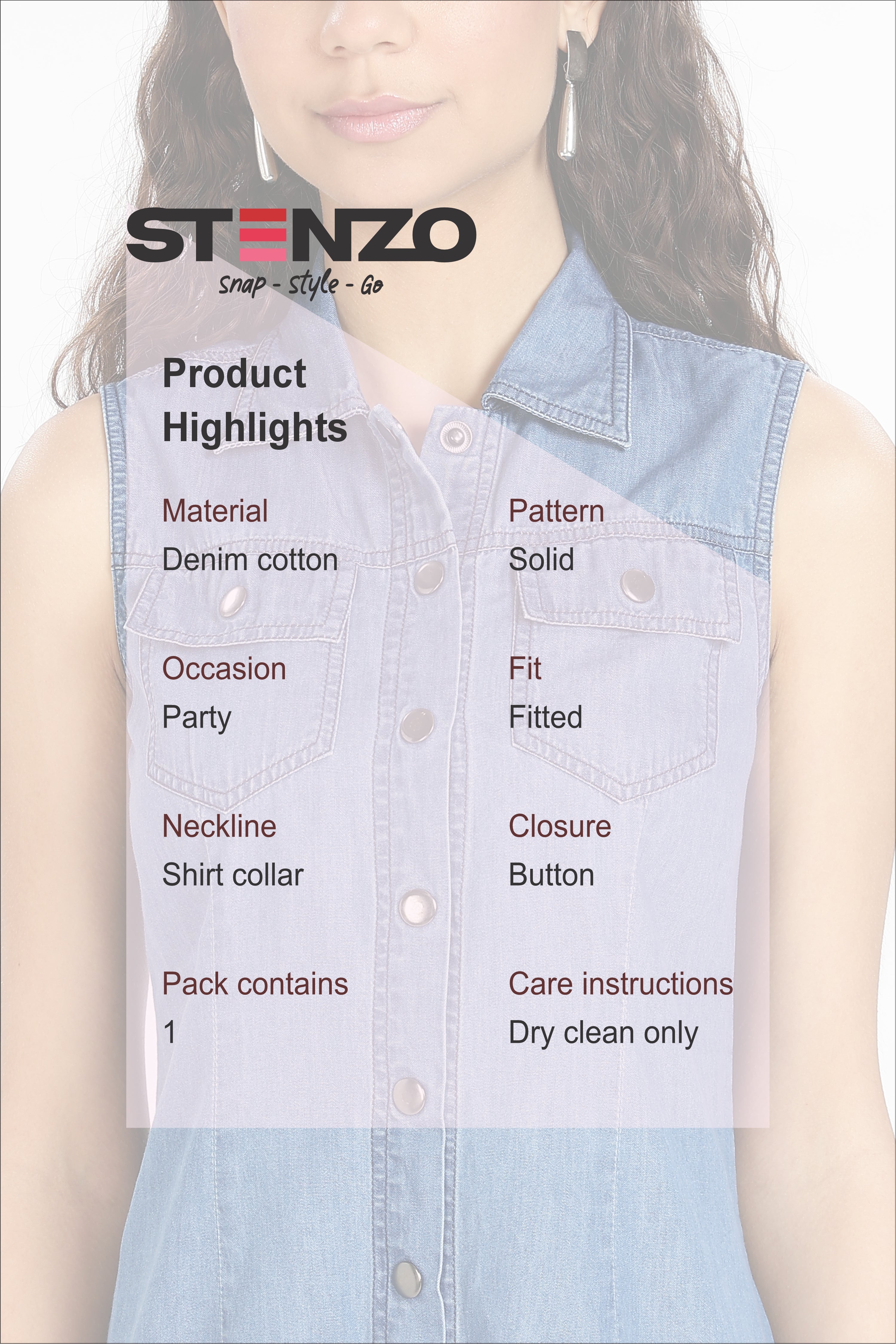 DENIM GRACE MINI DRESS