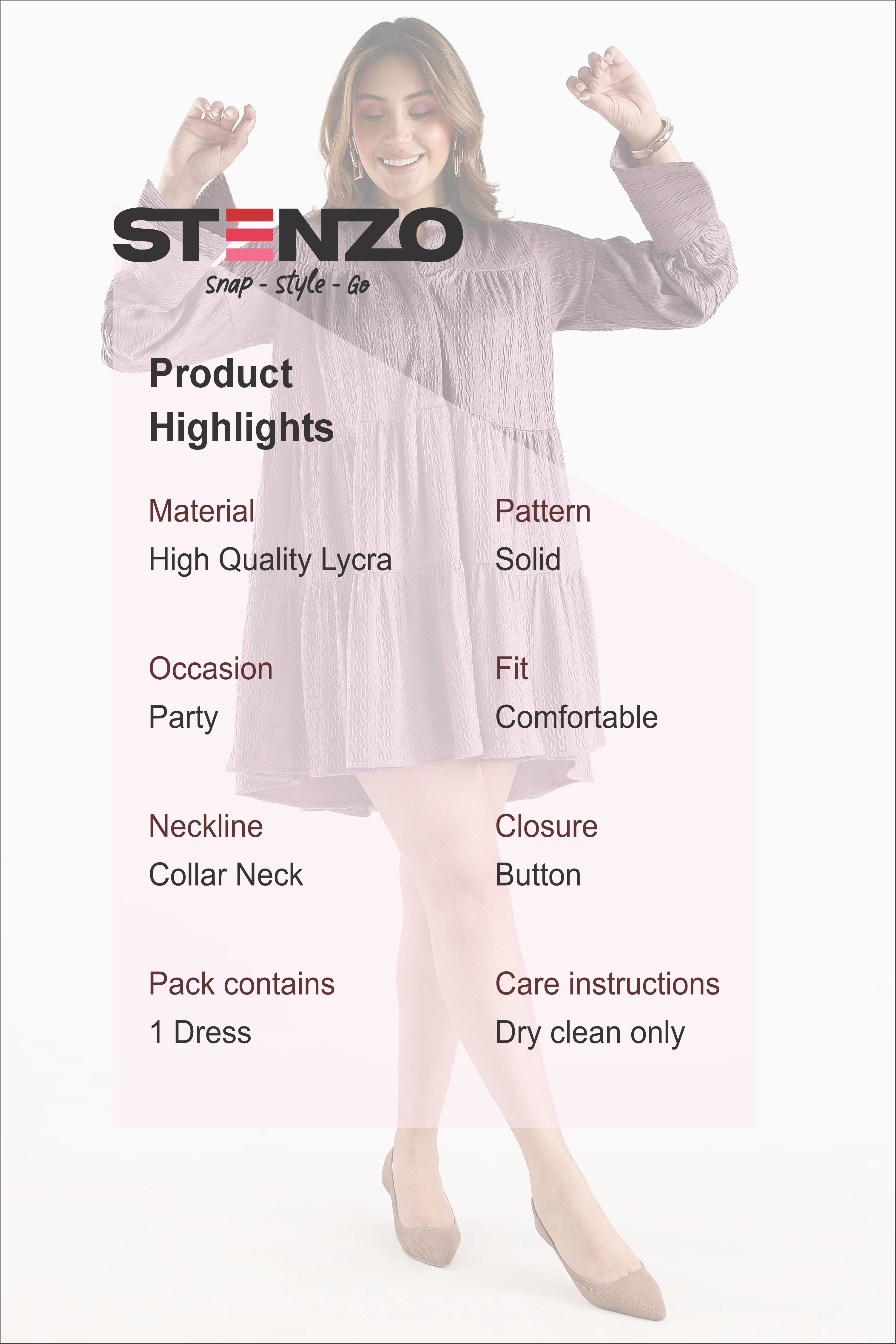 FLAIRY MINI DRESS-PINK