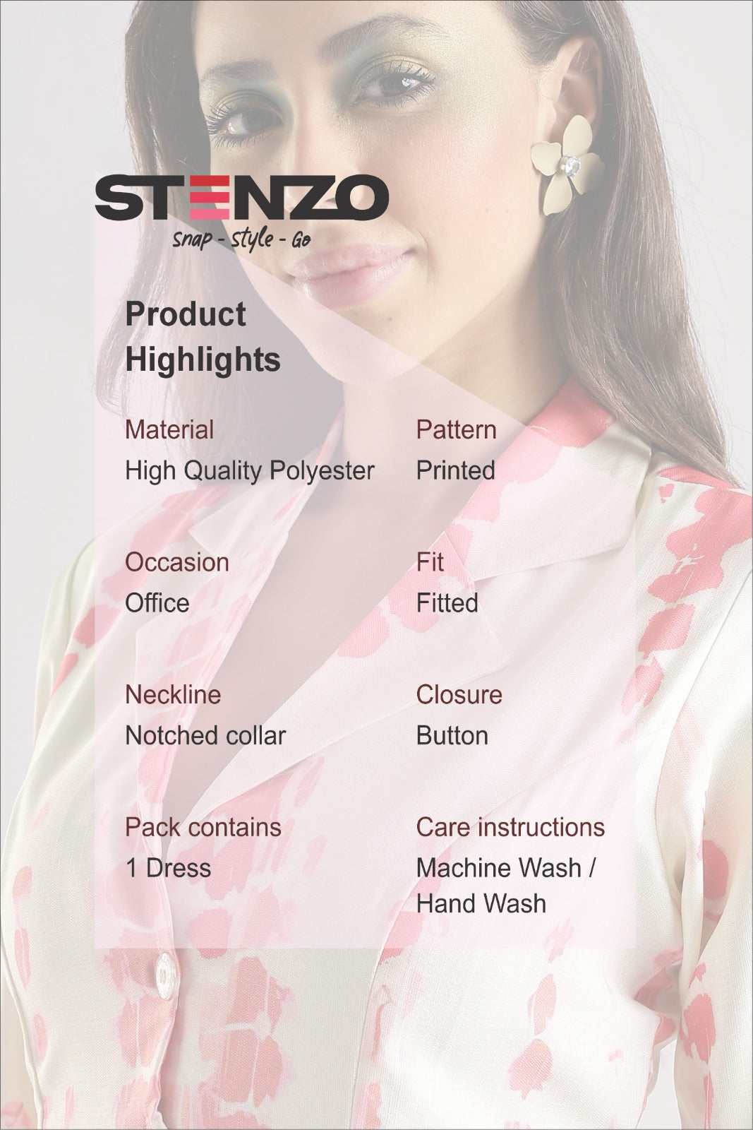 SHIBORI MIDI DRESS-PINK